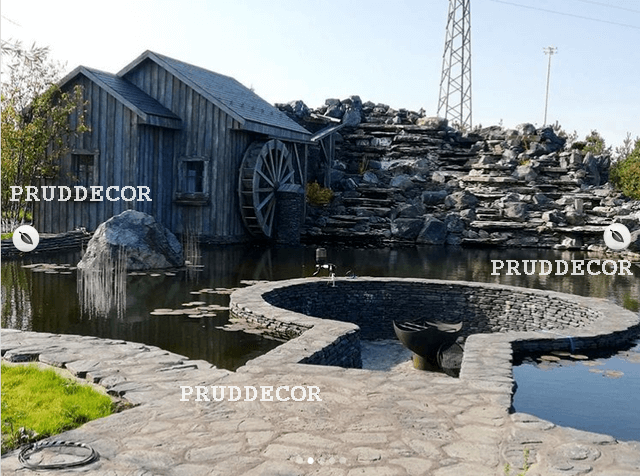 Декорирование пруда. Водопад в Краснодарском крае